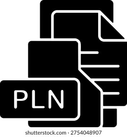 PLN File Format Folder Icon Design Symbol