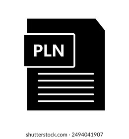 Pln file icon illustrated on background