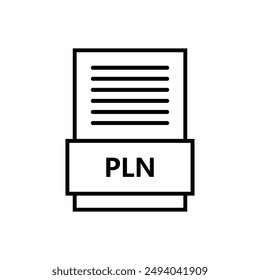 Pln file icon illustrated on background