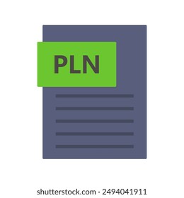 Pln file icon illustrated on background