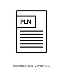 Pln file icon illustrated on background