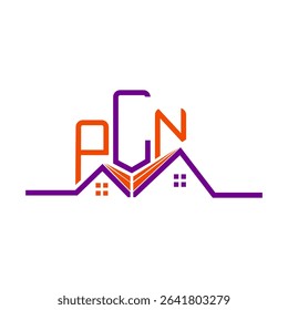 PLN Real State logo design, PLN simple and modern logo. PLN luxurious alphabet design  