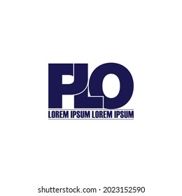 PLO letter monogram logo design vector