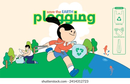 Plogging to create a clean earth