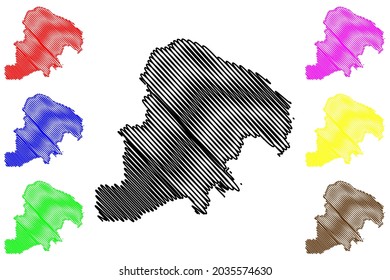 Plon district (Federal Republic of Germany, rural district, Free State of Schleswig-Holstein, Slesvig Holsten) map vector illustration, scribble sketch Ploen map