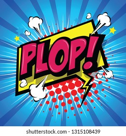 Plop! Comic Speech Bubble, Cartoon. art and illustration vector file.