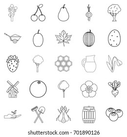 Plot icons set. Outline set of 25 plot vector icons for web isolated on white background