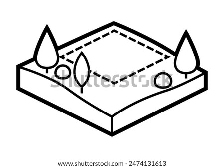 Plot of land icon in isometry style. Real estate image for website, app, logo, UI design.