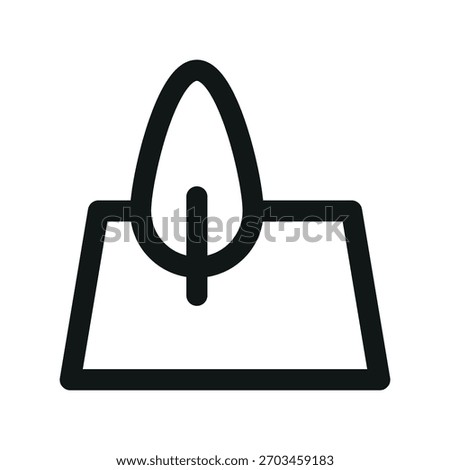 Plot of land line UI icon. Land plot with tree vector symbol with editable stroke
