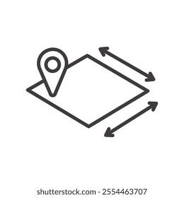 Plot Location thin liner icon vector.