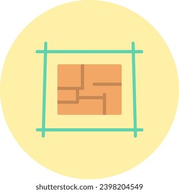 Plot Vector Icon Flat Circle Style