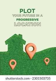 Plot Your Future in a Progressive  Location Typography, Real Estate Invest Housing Concept, Poster Vector Design