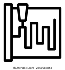 Plotter creating a graph, symbolizing market volatility and investment analysis