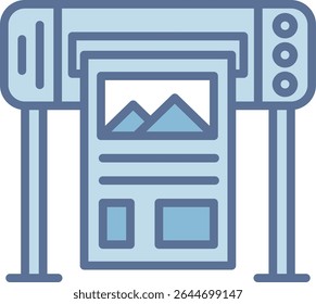 Plotter Filled Blue Tone Icon