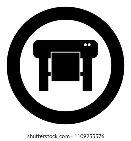 Plotter icon black color in circle round 