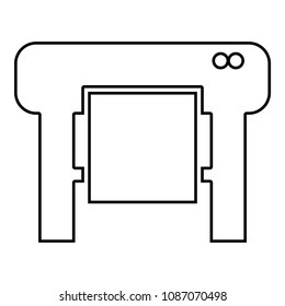 Plotter icon black color outline