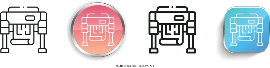 plotter icon. Thin Linear, Regular and Button Style Design Isolated On White Background