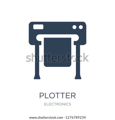 plotter icon vector on white background, plotter trendy filled icons from Electronics collection, plotter vector illustration