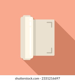 Plotter paper roll icon flat vector. Digital print. Service shop
