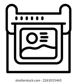 Plotter printing icon outline vector. Format offset. Data large
