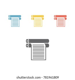 Plotter with roll of paper. Logo design for the printing industry. Vector icon.