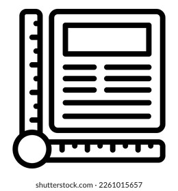 Plotter ruller icon outline vector. Data device. Format copy