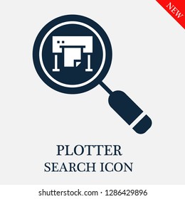 Plotter search icon. Editable Plotter search icon for web or mobile.