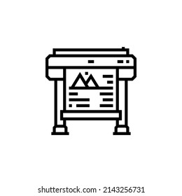 plotter vector icon. computer component icon outline style. perfect use for logo, presentation, website, and more. simple modern icon design line style