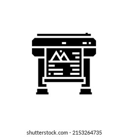 plotter vector icon. computer component icon solid style. perfect use for logo, presentation, website, and more. simple modern icon design solid style