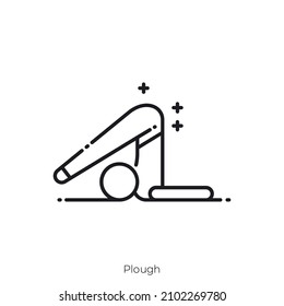 Plough Icon. Outline Style Icon Design Isolated On White Background