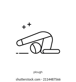 Plough Icon. Outline Style Icon Design Isolated On White Background