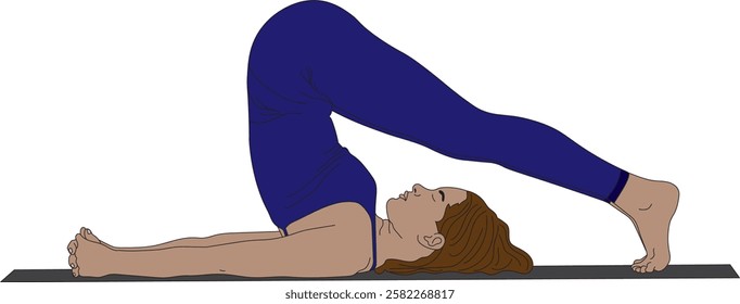 Plough Pose Halasana Yoga Asana Vector