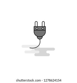Plough  Web Icon. Flat Line Filled Gray Icon Vector