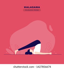 Plough Yoga Pose Vector Illustration