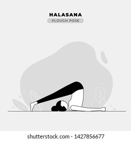 Plough Yoga Pose Vector Illustration