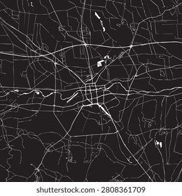 Plovdiv Bulgaria city map vector illustration. Black and white street map of Plovdiv