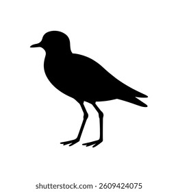 Plover bird silhouette vector flat illustration design.