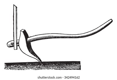 Plow Chatrakal, vintage engraved illustration. Industrial encyclopedia E.-O. Lami - 1875. 