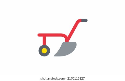 plow color icon. Isolated vector illustration