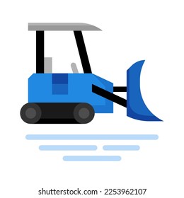 Plow icon in flat style vector, winter transportation, winter