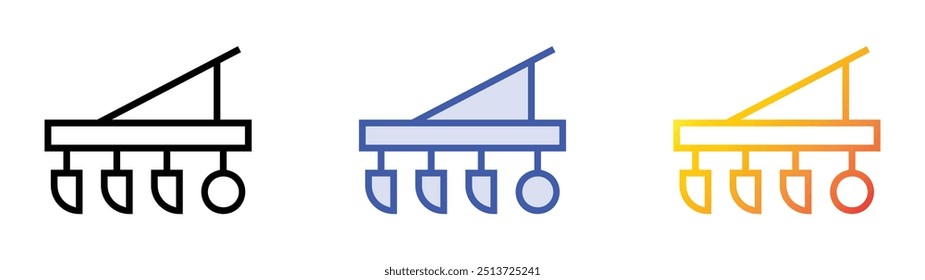 plow icon. Linear, Blue Fill and Gradient Style Design Isolated On White Background