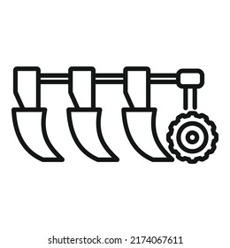 Plow icon outline vector. Farmer field. Farming production