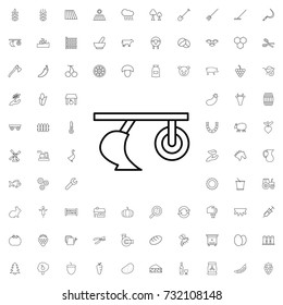 Plow icon. set of outline agriculture icons.