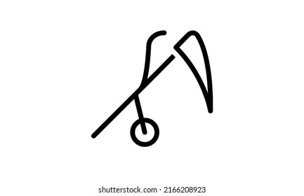 plow icon vector simple outline style with white background