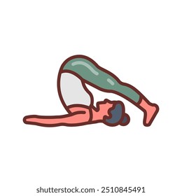 Iconos rellenos de la pose del arado, Ilustración vectorial