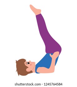 Plow pose flat icon design