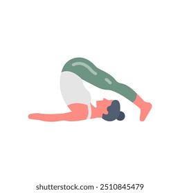 Plow Pose Flat Icons, Vector illustration