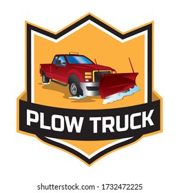 Plow truck badge design logo, good for plow snow truck business company logo