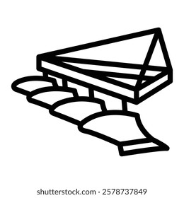 Plow Vector Line Icon Design