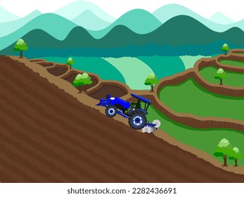 Plowing the soil along the steep slopes risks erosion.